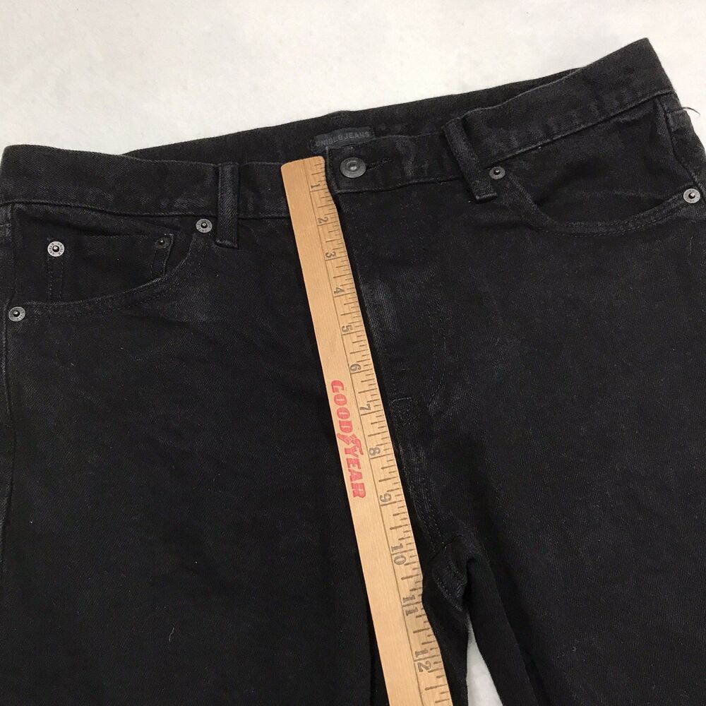 UNIQLO Selvedge Black Jeans Men 33x30 (33/32 tag) Slim Fit Straight Mid Rise - Picture 8 of 15